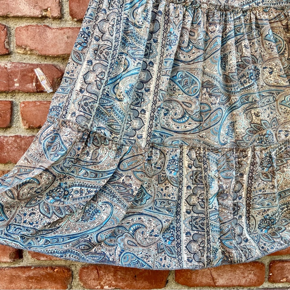 Karma Highway Paisley Boho Buttoned Back Poly Silk Maxi Dress NWT - Picture 6 of 8